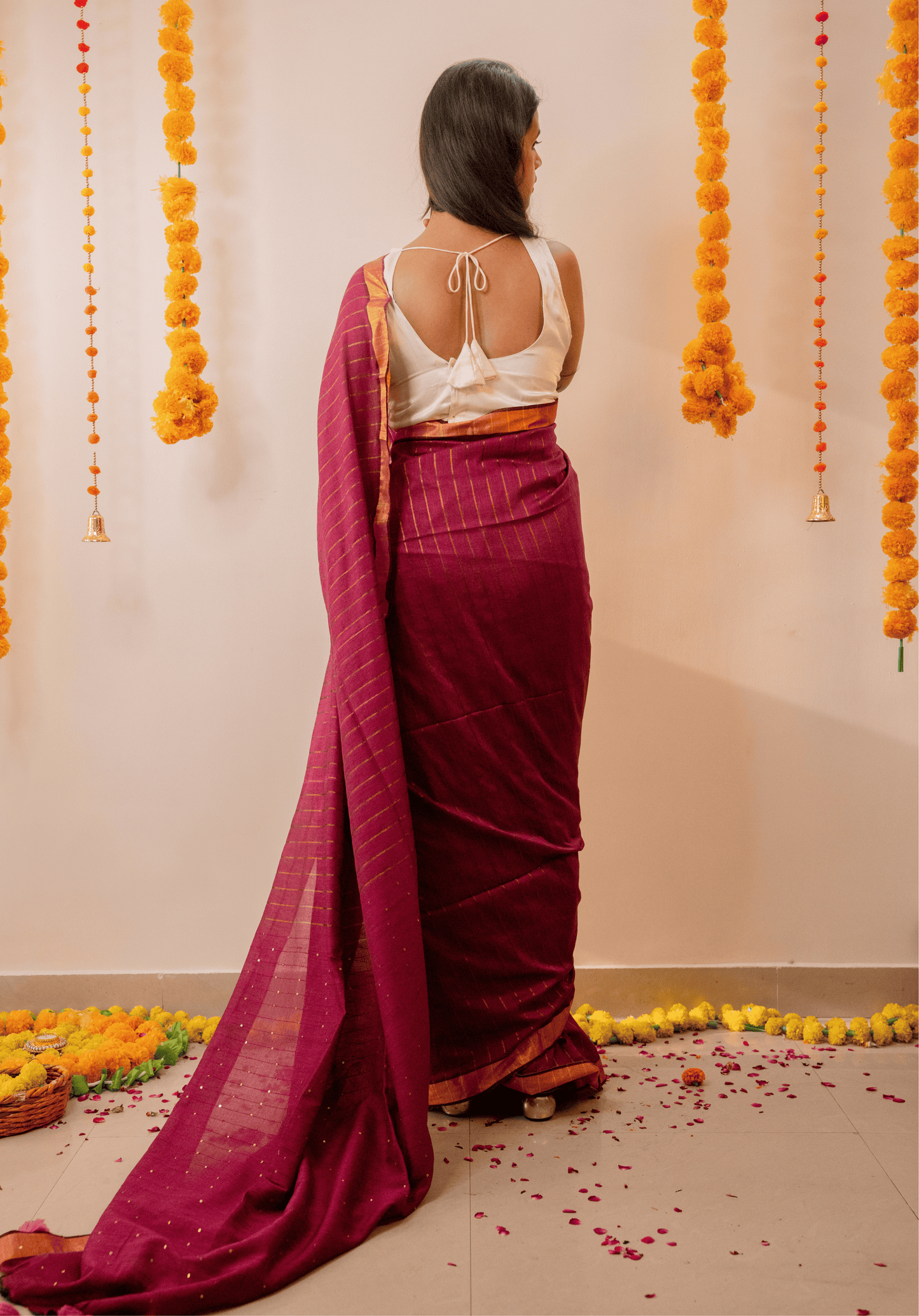 Pink Soft Cotton Sequins Saree With Zari Border